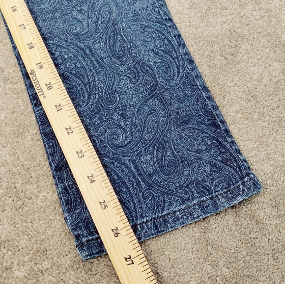 Lee Classis Fit Women's Paisley Print Jeans Size 6 Blue Denim Pants - Picture 9 of 11